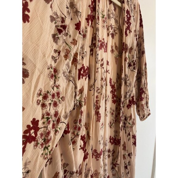 Patrons Of Peace Women’s Pink Floral Open-front Kimono Cardigan Size M - Picture 4 of 7